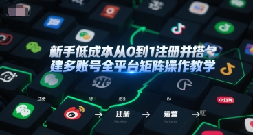 新手低成本从0到1注册并搭建多账号全平台矩阵操作教学，手机号-邮箱-IP-工具白米粥资源网-汇集全网副业资源白米粥资源网