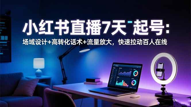 （16537期）小红书直播7天起号：场域设计+高转化话术+流量放大，快速拉动百人在线白米粥资源网-汇集全网副业资源白米粥资源网