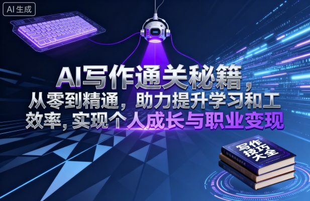 AI写作通关秘籍，从零到精通，助力提升学习和工作效率，实现个人成长与职业变现白米粥资源网-汇集全网副业资源白米粥资源网