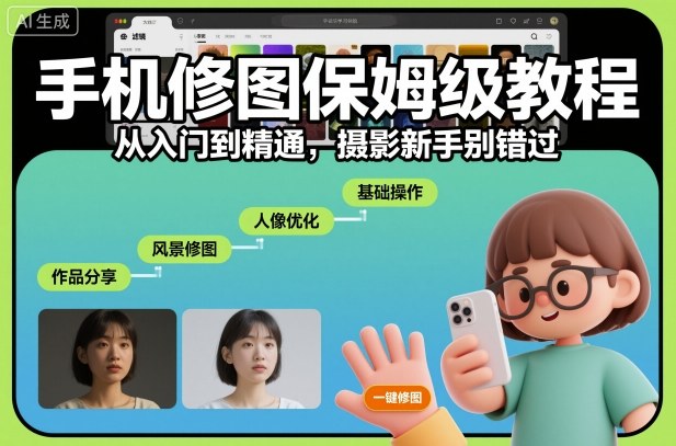 手机修图保姆级教程，从入门到精通，摄影新手别错过白米粥资源网-汇集全网副业资源白米粥资源网