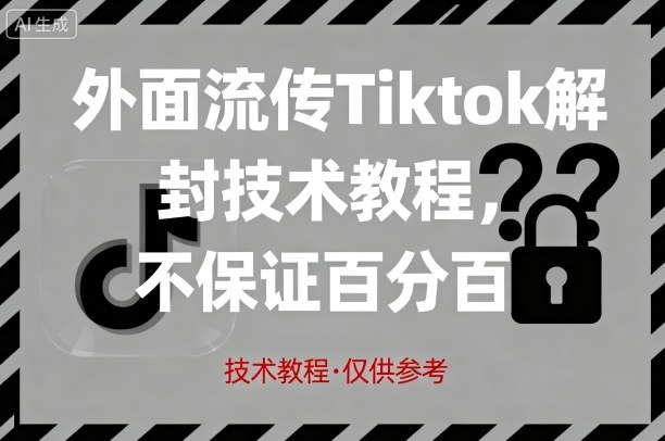 外面流传Tiktok解封技术教程，不保证百分百，具体自测白米粥资源网-汇集全网副业资源白米粥资源网