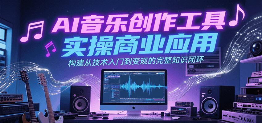 AI音乐创作工具实操商业应用，构建从技术入门到变现的完整知识闭环白米粥资源网-汇集全网副业资源白米粥资源网