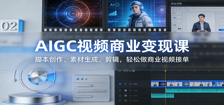 AIGC视频商业变现课：脚本创作、素材生成、剪辑，轻松做商业视频接单白米粥资源网-汇集全网副业资源白米粥资源网