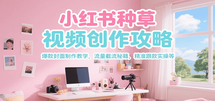 小红书种草视频创作攻略，爆款封面制作教学 ，流量截流秘籍 ，精准跟款实操等白米粥资源网-汇集全网副业资源白米粥资源网