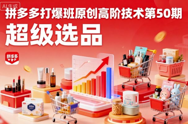 拼多多打爆班原创高阶技术第50期，超级选品白米粥资源网-汇集全网副业资源白米粥资源网