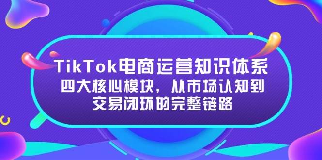 （15065期）TikTok电商运营知识体系：四大核心模块，从市场认知到交易闭环的完整链路白米粥资源网-汇集全网副业资源白米粥资源网