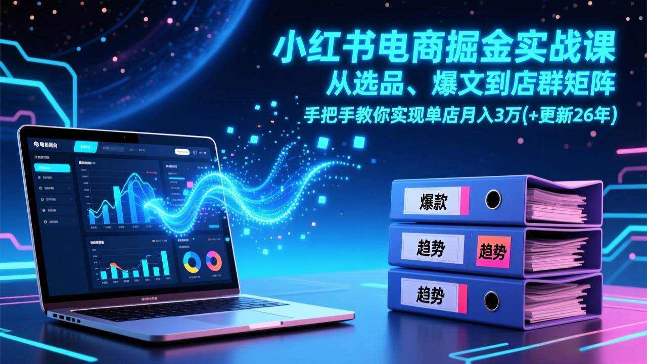 （17290期）小红书电商掘金实战课，从选品、爆文到店群矩阵，手把手教你实现单店月入3万+(更新26年)白米粥资源网-汇集全网副业资源白米粥资源网