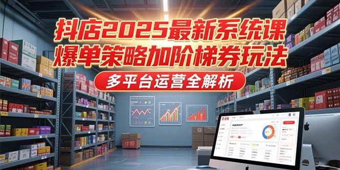 （15214期）抖店2025最新系统课，爆单策略加阶梯券玩法，多平台运营全解析白米粥资源网-汇集全网副业资源白米粥资源网