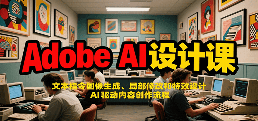 Adobe AI设计课：文本指令图像生成、局部修改和特效设计，AI驱动内容创作流程白米粥资源网-汇集全网副业资源白米粥资源网