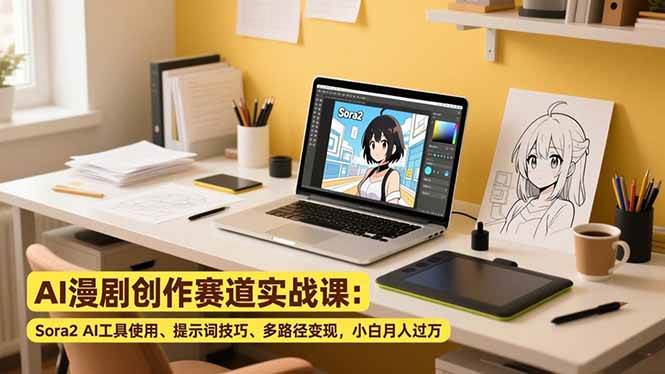 （16936期）AI漫剧创作赛道实战课：Sora2 AI工具使用、提示词技巧、多路径变现，小白月入过万白米粥资源网-汇集全网副业资源白米粥资源网