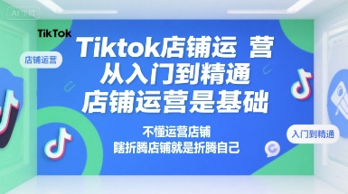 Tiktok店铺运营从入门到精通，店铺运营是基础，不懂运营店铺，瞎折腾店铺就是折腾自己白米粥资源网-汇集全网副业资源白米粥资源网