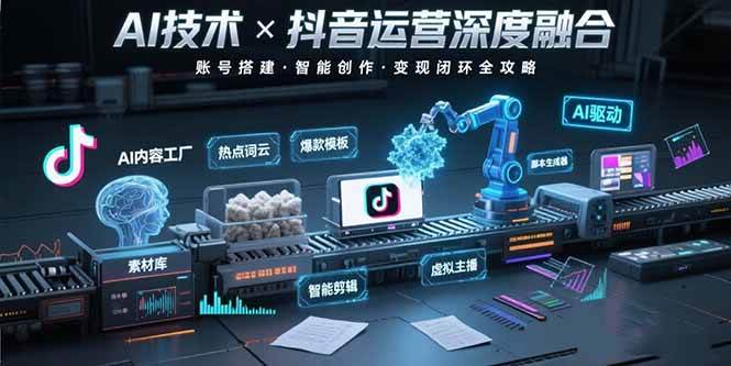（15630期）AI技术与抖音运营的深度融合应用：涵盖账号搭建、内容创作、收益变现等白米粥资源网-汇集全网副业资源白米粥资源网
