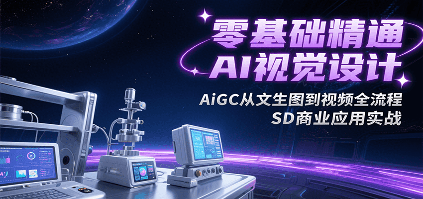 零基础精通AI视觉设计，AiGC从文生图到视频全流程，SD商业应用实战白米粥资源网-汇集全网副业资源白米粥资源网