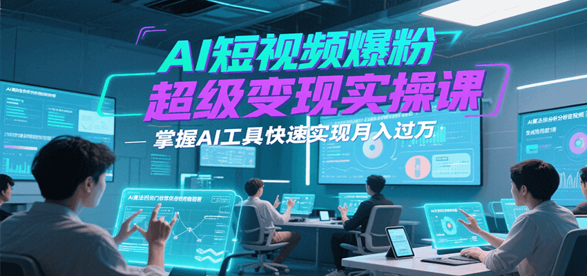 AI短视频爆粉超级变现实操课，掌握AI工具快速实现月入过万白米粥资源网-汇集全网副业资源白米粥资源网
