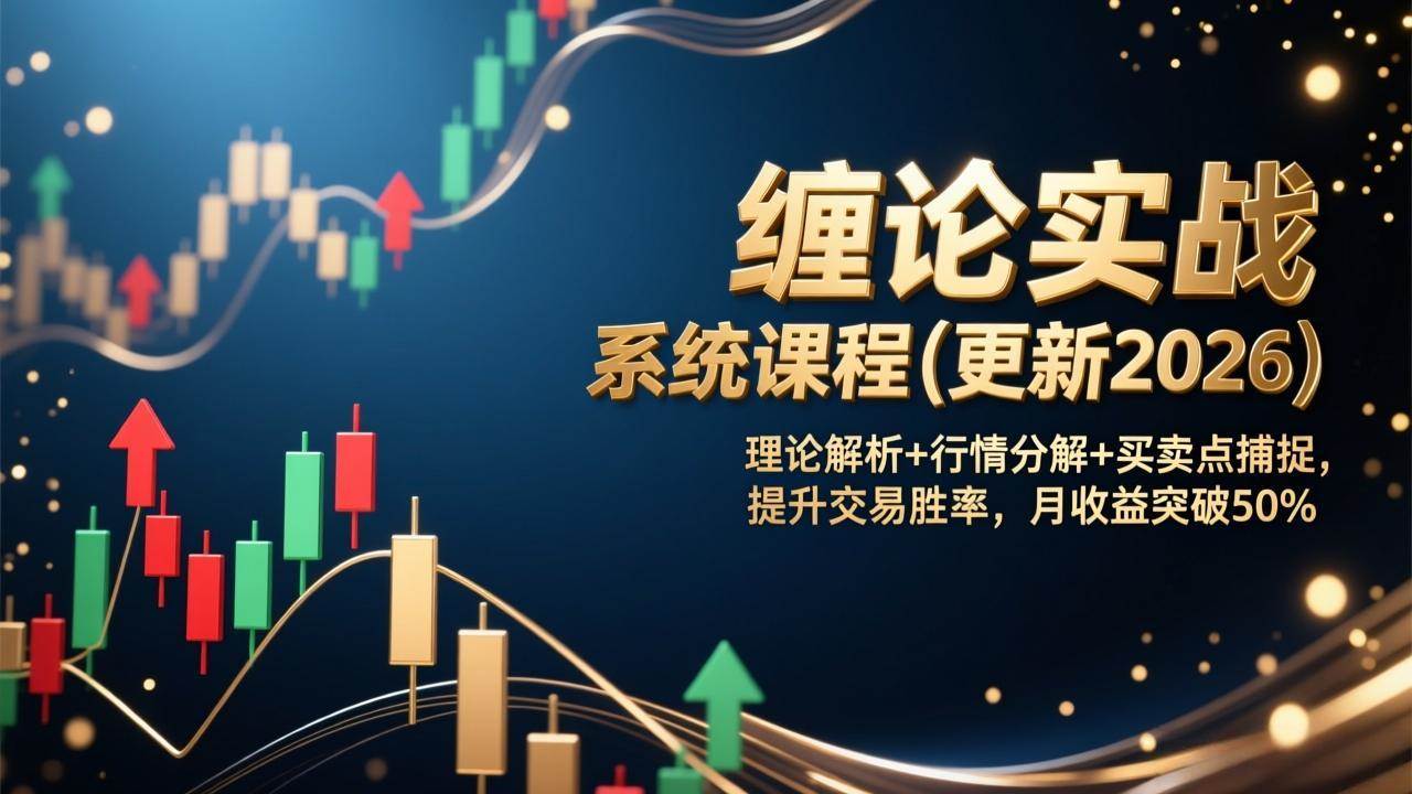 （17136期）缠论实战系统课程(更新2026)，理论解析+行情分解+买卖点捕捉，提升交易胜率，月收益突破50%白米粥资源网-汇集全网副业资源白米粥资源网