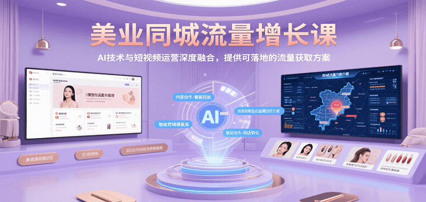 美业同城流量增长课，AI技术与短视频运营深度融合，提供可落地的流量获取方案白米粥资源网-汇集全网副业资源白米粥资源网