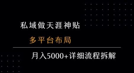 私域做天涯神贴 多平台布局 月入5k+详细流程拆解白米粥资源网-汇集全网副业资源白米粥资源网