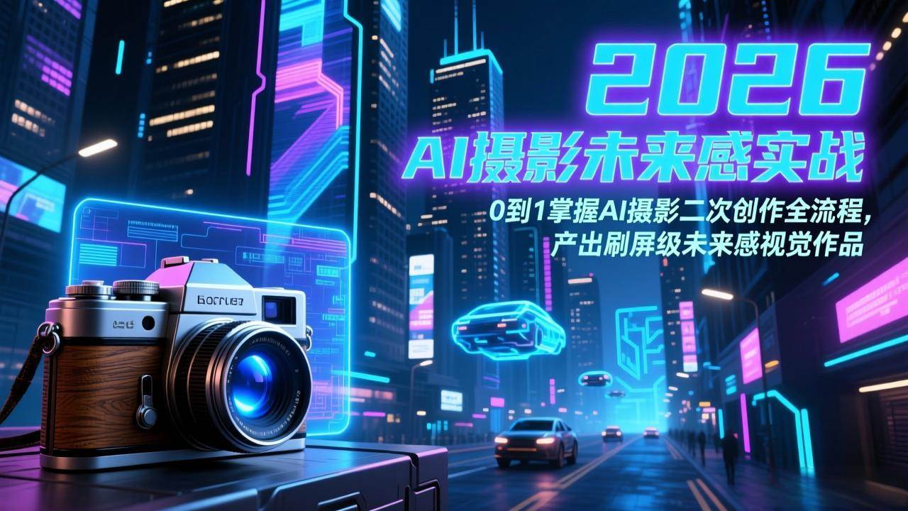 （17584期）2026 AI摄影未来感实战：0到1掌握AI摄影二次创作全流程，产出刷屏级未来感视觉作品白米粥资源网-汇集全网副业资源白米粥资源网