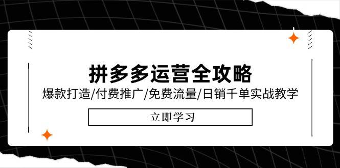 （15085期）拼多多运营全攻略，爆款打造/付费推广/免费流量/日销千单实战教学/6月更新白米粥资源网-汇集全网副业资源白米粥资源网