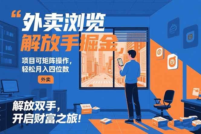 （15440期）外卖浏览掘金项目 可矩阵操作 轻松日入500+白米粥资源网-汇集全网副业资源白米粥资源网