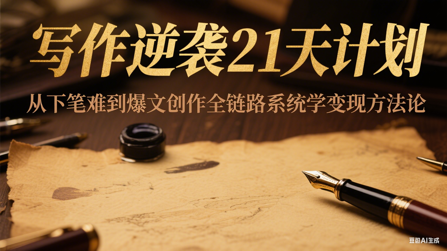 写作逆袭21天计划：从下笔难到爆文创作全链路系统学变现方法论白米粥资源网-汇集全网副业资源白米粥资源网