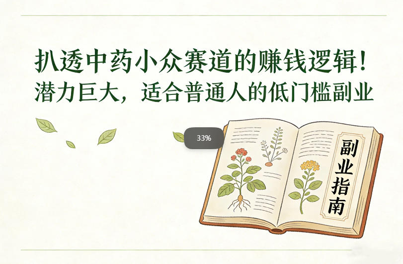 扒透中药小众赛道的賺米逻辑，潜力巨大，适合普通人的低门槛副业白米粥资源网-汇集全网副业资源白米粥资源网