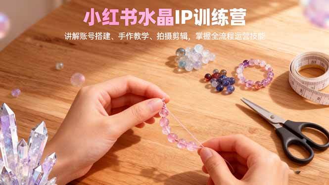 （16475期）小红书水晶IP训练营，讲解账号搭建、手作教学、拍摄剪辑，全流程运营技能白米粥资源网-汇集全网副业资源白米粥资源网