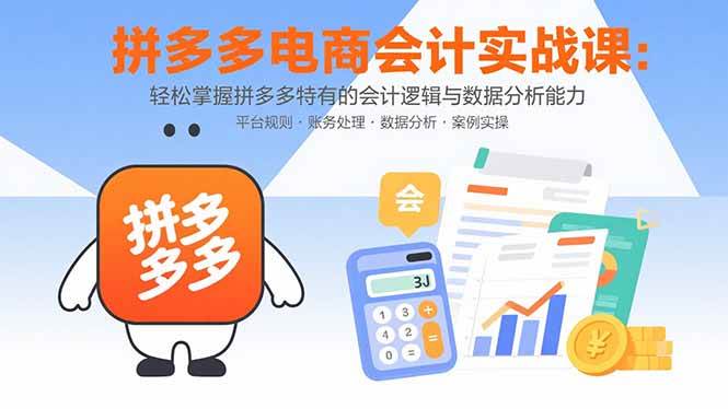 （15767期）拼多多电商会计实战课：轻松掌握拼多多特有的会计逻辑与数据分析能力白米粥资源网-汇集全网副业资源白米粥资源网