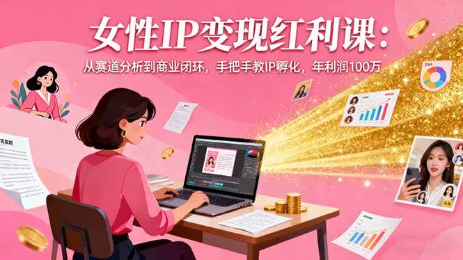 （16294期）女性IP变现红利课：从赛道分析到商业闭环，手把手教IP孵化，年利润100万白米粥资源网-汇集全网副业资源白米粥资源网
