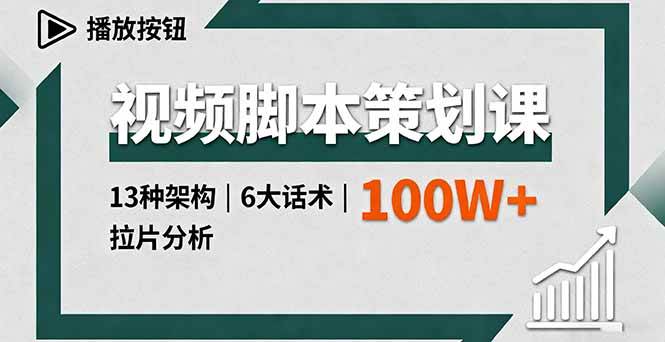 （16137期）视频脚本策划课，13种架构、6大话术、拉片分析，单条播放百万+白米粥资源网-汇集全网副业资源白米粥资源网