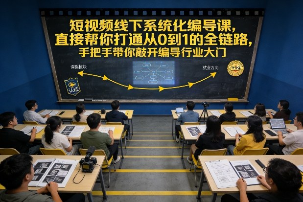 短视频线下系统化编导课，直接帮你打通从0到1的全链路，手把手带你敲开编导行业大门白米粥资源网-汇集全网副业资源白米粥资源网