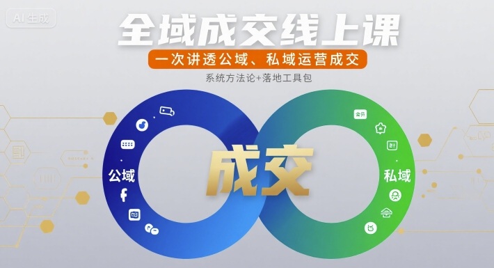 全域成交线上课，一次讲透公域、私域运营成交白米粥资源网-汇集全网副业资源白米粥资源网