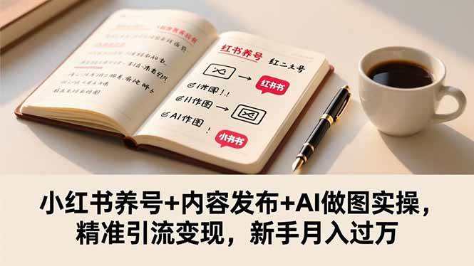 （16498期）小红书养号+内容发布+AI做图实操，精准引流变现，新手月入过万白米粥资源网-汇集全网副业资源白米粥资源网