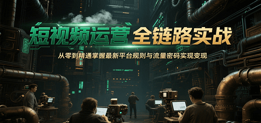 短视频运营全链路实战，从零到精通掌握最新平台规则与流量密码实现变现白米粥资源网-汇集全网副业资源白米粥资源网