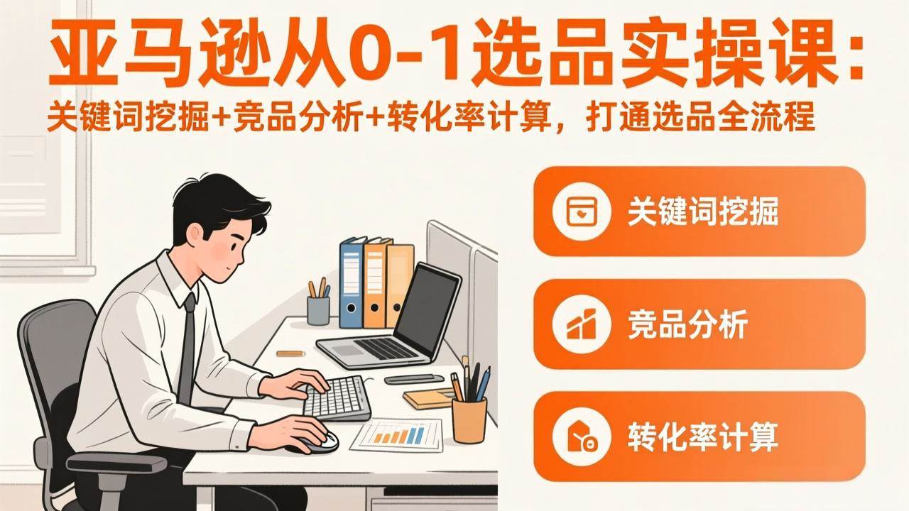 （17567期）亚马逊从0-1选品实操课(更新3月)：关键词挖掘+竞品分析+转化率计算，47节打通选品全流程白米粥资源网-汇集全网副业资源白米粥资源网