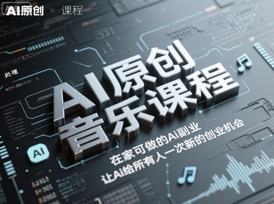 AI原创音乐课程，在家可做的Ai副业，让Ai给所有人一次新的创业机会白米粥资源网-汇集全网副业资源白米粥资源网
