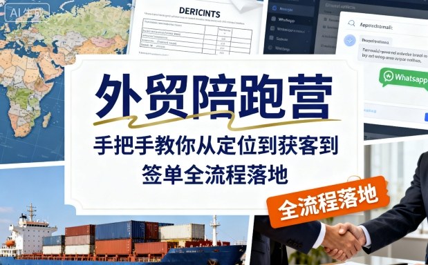 外贸陪跑营，手把手教你从定位到获客到签单全流程落地白米粥资源网-汇集全网副业资源白米粥资源网