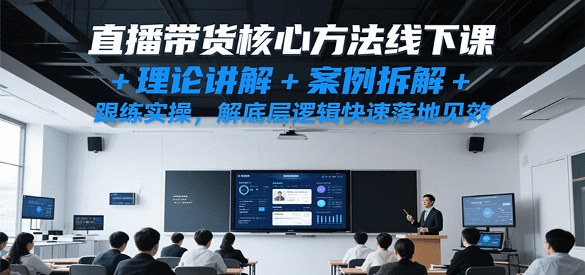 直播带货核心方法线下课，理论讲解+案例拆解+跟练实操，解底层逻辑快速落地见效白米粥资源网-汇集全网副业资源白米粥资源网