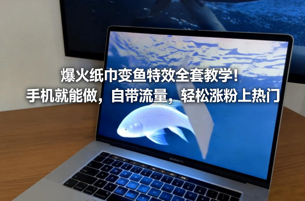 爆火纸巾变鱼特效全套教学！手机就能做，自带流量，轻松涨粉上热门白米粥资源网-汇集全网副业资源白米粥资源网