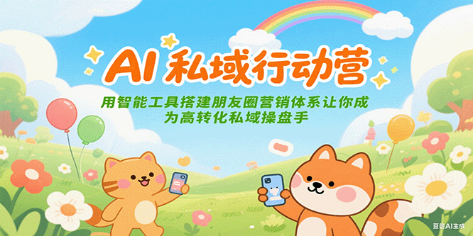 AI私域行动营：用智能工具搭建朋友圈营销体系让你成为高转化私域操盘手白米粥资源网-汇集全网副业资源白米粥资源网