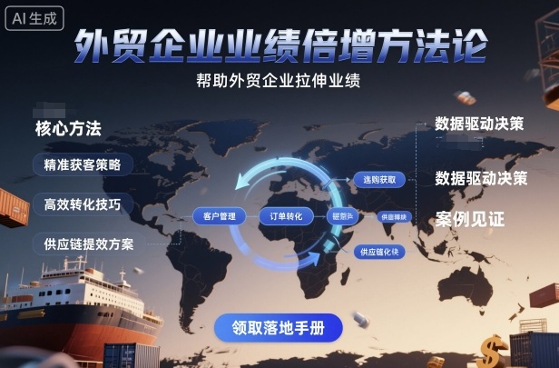 外贸企业业绩倍增方法论，帮助外贸企业拉伸业绩白米粥资源网-汇集全网副业资源白米粥资源网
