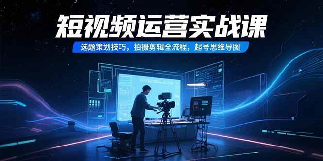 （15375期）短视频运营实战课，选题策划技巧，拍摄剪辑全流程，起号思维导图白米粥资源网-汇集全网副业资源白米粥资源网