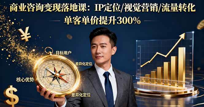 （16249期）商业咨询变现落地课：IP定位/视觉营销/流量转化，单客单价提升300%白米粥资源网-汇集全网副业资源白米粥资源网