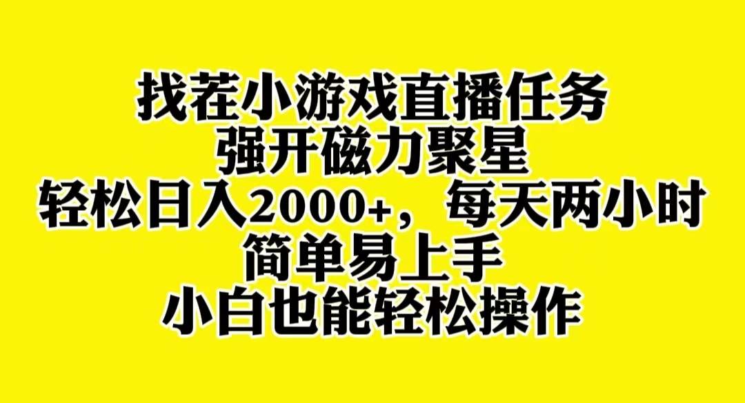 找茬小游戏直播，强开磁力聚星，轻松日入2000 ，小白也能轻松上手白米粥资源网-汇集全网副业资源白米粥资源网