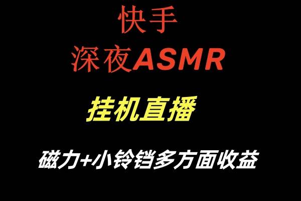 快手深夜ASMR挂机直播磁力 小铃铛多方面收益白米粥资源网-汇集全网副业资源白米粥资源网
