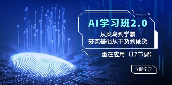 AI学习班2.0：从菜鸟到学霸，夯实基础从干货到硬货，重在应用（17节课）白米粥资源网-汇集全网副业资源白米粥资源网