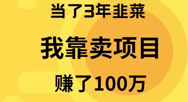 当了3年韭菜，我靠卖项目赚了100万白米粥资源网-汇集全网副业资源白米粥资源网