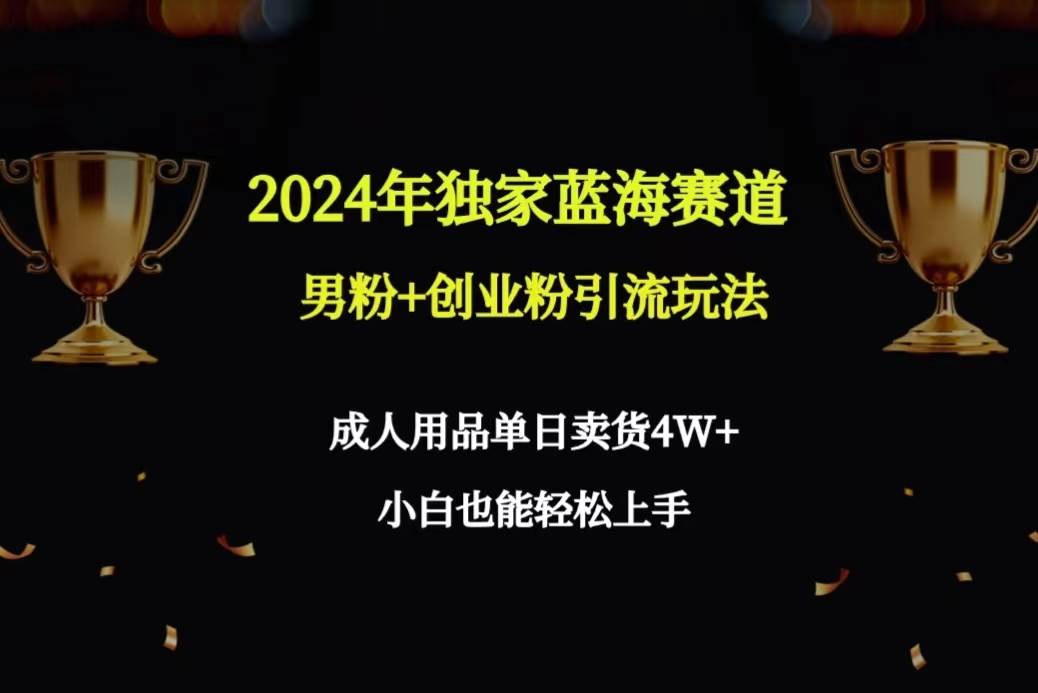 2024年独家蓝海赛道男粉+创业粉引流玩法，成人用品单日卖货4W+保姆教程白米粥资源网-汇集全网副业资源白米粥资源网