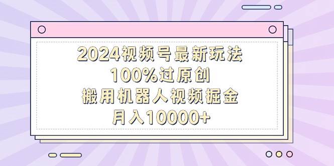 2024视频号最新玩法，100%过原创，搬用机器人视频掘金，月入10000+白米粥资源网-汇集全网副业资源白米粥资源网