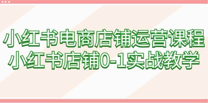 小红书电商店铺运营课程，小红书店铺0-1实战教学（60节课）白米粥资源网-汇集全网副业资源白米粥资源网